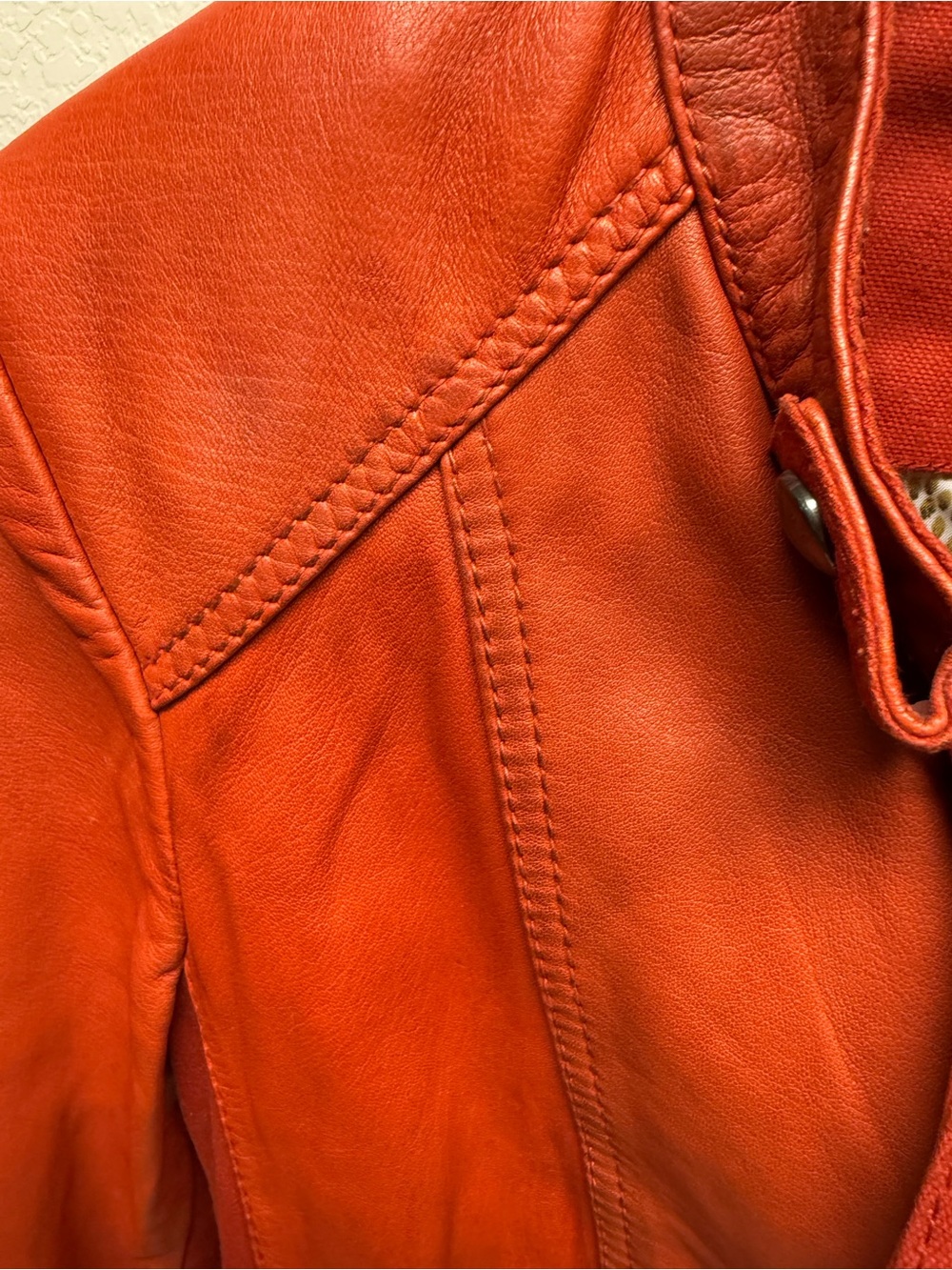 Women’s Orange  Leather Moto Jacket by Marc New York Andrew Marc - Picture 3 of 11